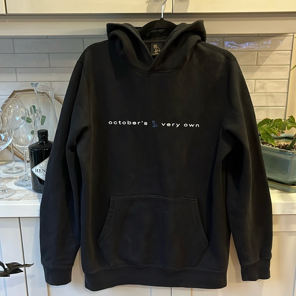 EUC black OVO October’s Very Own long sleeve spellout hoodie